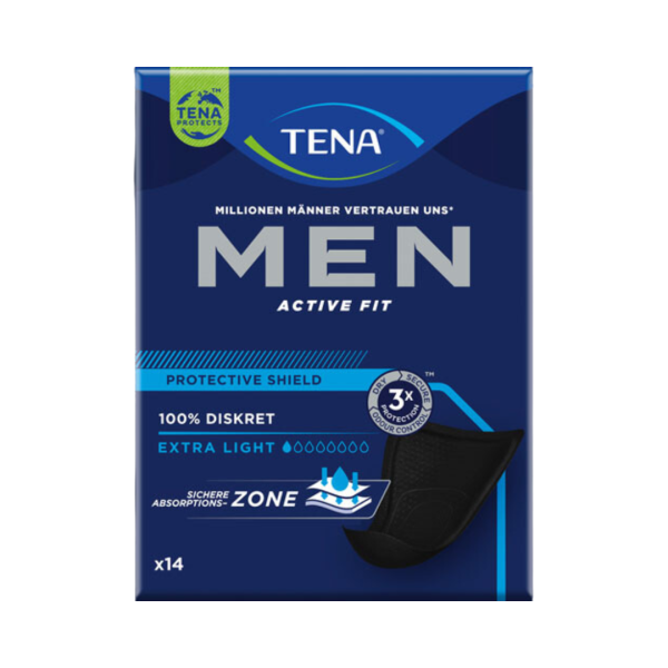 TENA MEN Protective Shield Extra Light Einlagen, sehr leichte Blasenschwäche, 14 Stück